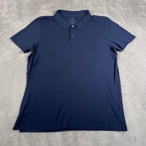 Mack Weldon Performance‎ Polo Shirt Mens XL Blue Stretch Classic Casual